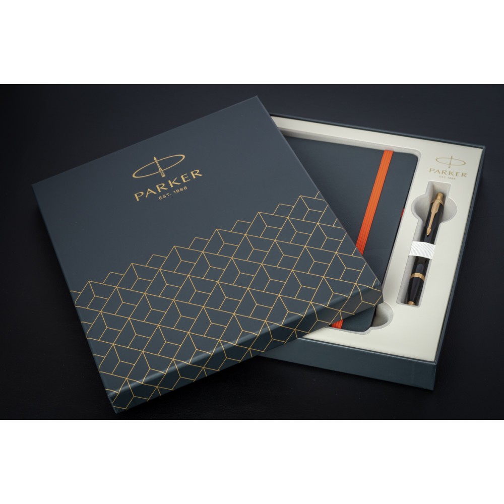 Набор Parker IM Black GT (шариковая ручка + блокнот)